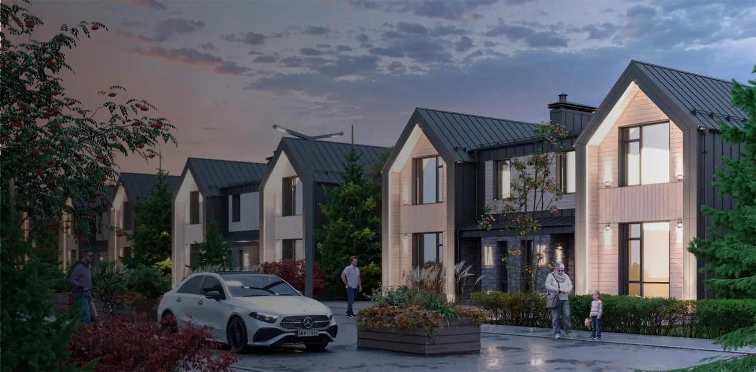 Квартал дуплексов в посёлке премиум класса на берегу озера